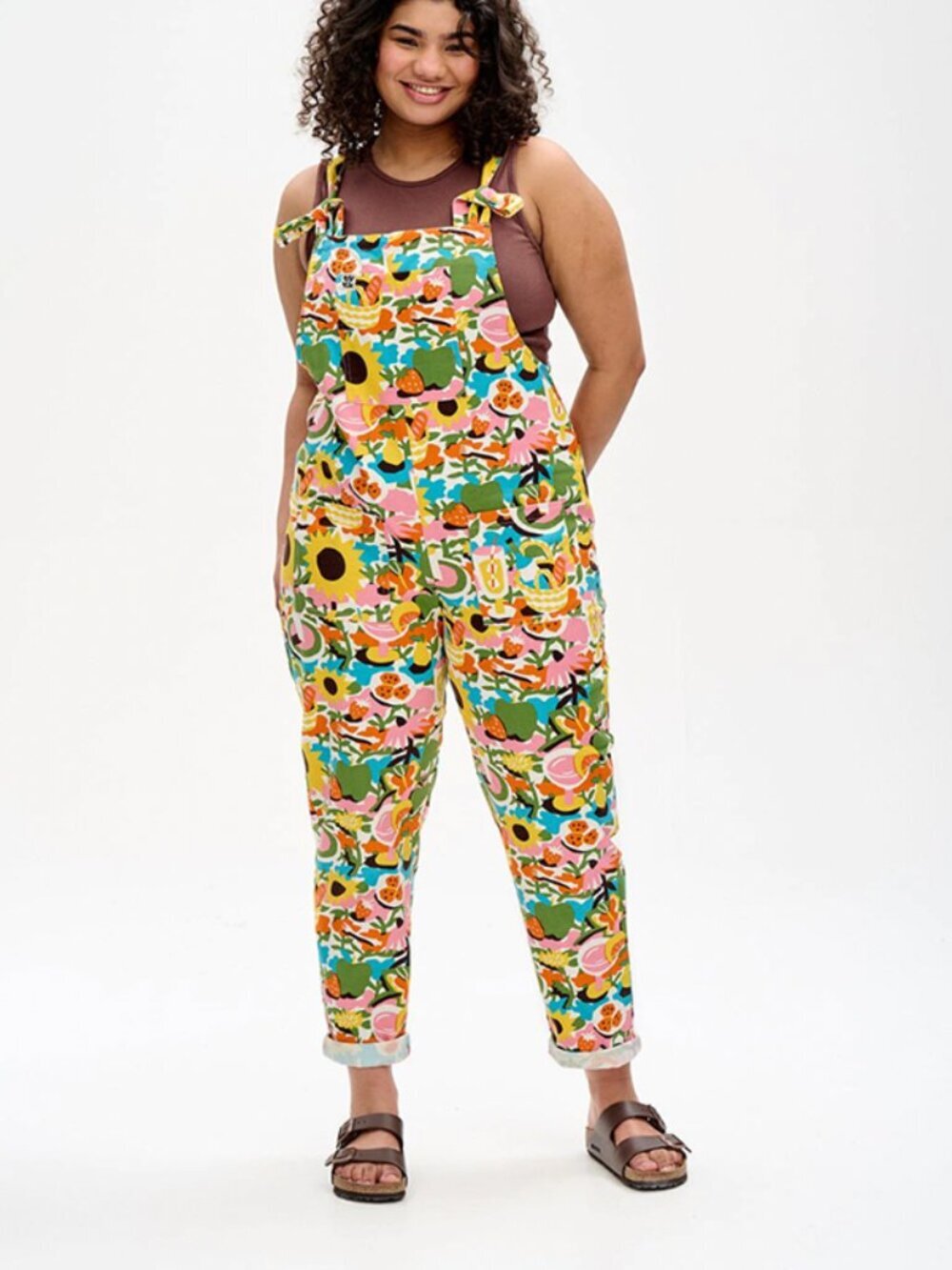 Lucy & Yak x Asahi Nagata Picnic Print Jumpsuit UK 28R/US 24R NWOT